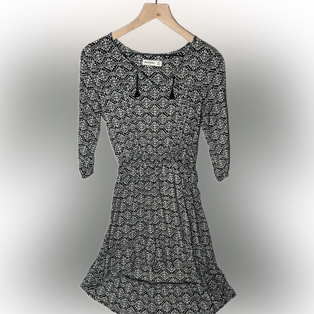 Abercrombie Kids Black and White Patterned Dress - Picture 4 of 7